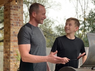 A Veteran talking to his son