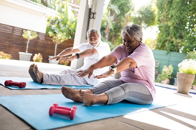 A couple working out