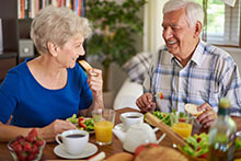 Older couple eating