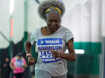 A Veteran running in a 5k