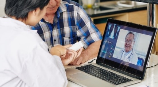 A couple during a telehealth visit