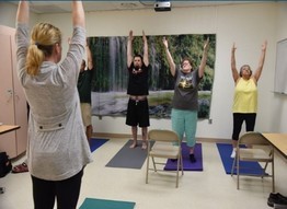 Veterans safely participating in yoga