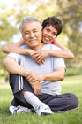 A couple sitting in the park