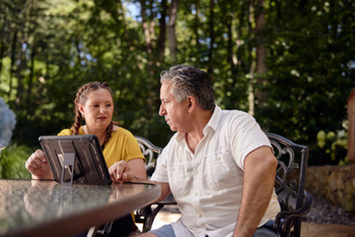 A Veteran and their partner viewing test results on My HealtheVet