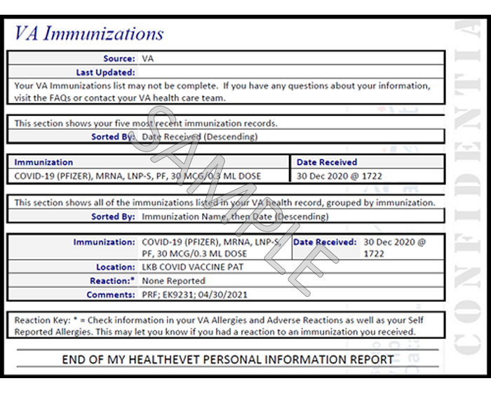 VA Immunizations screenshot