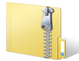 Zip file icon with a zipper on the folder